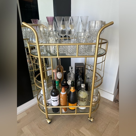 Glass and Gold Bar Cart! - Picture 2 of 5